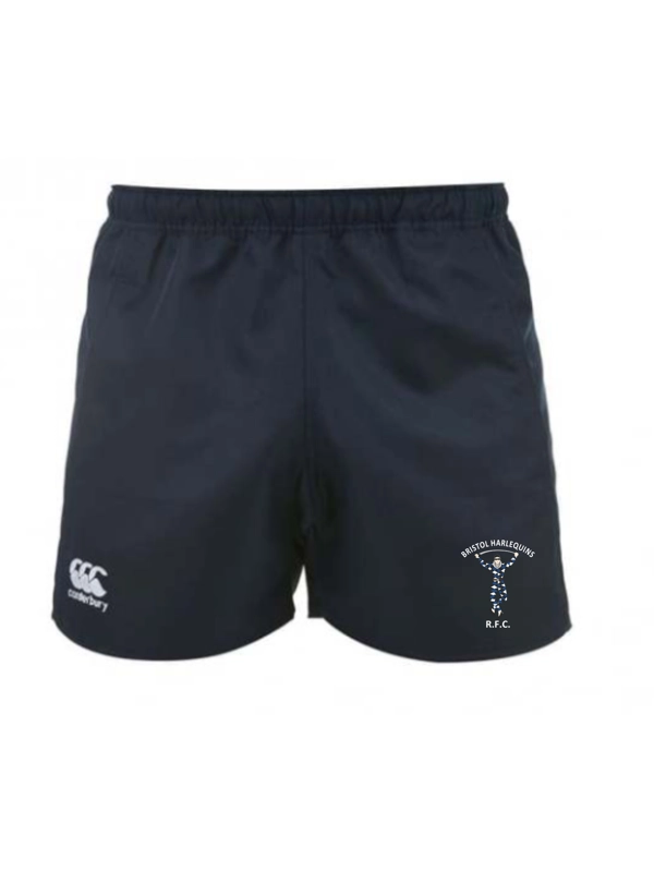 BRISTOL HARLEQUINS RFC JUNIORS CCC ADVANTAGE MATCH SHORTS ADULT SIZES - BLACK