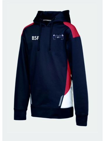 BRISTOL FREE SCHOOL VN40 HOODIE - NAVY / RED