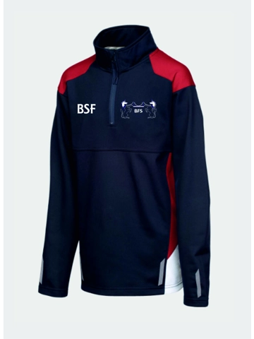 BRISTOL FREE SCHOOL VN45 1/4 ZIP TOP - NAVY / RED