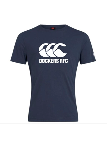 DOCKERS RFC CCC CLUB PLAIN TEE - NAVY WITH GRAPHIC PRINT
