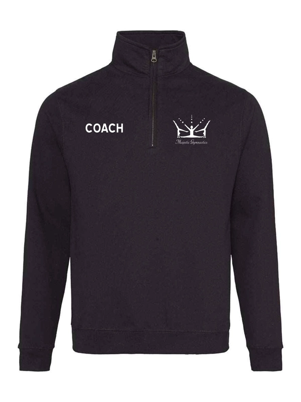 JH046 MAJESTICS GYMNASTICS STAFF ZIPPED SWEATSHIRT - JET BLACK