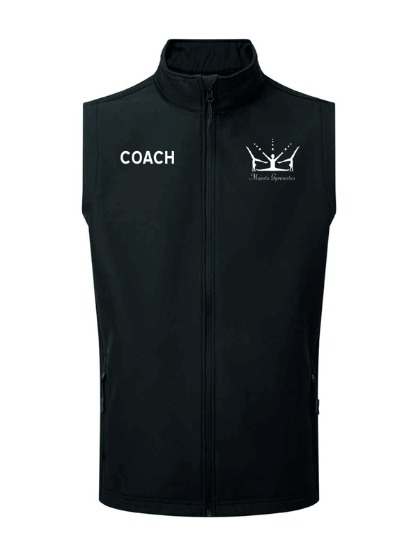 PR818 MAJESTICS GYMNASTICS - MENS STAFF GILET - BLACK