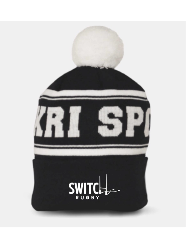 SWITCH RUGBY BOBBLE HAT - BLACK