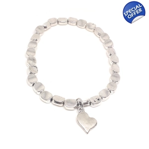 Heart Charm Bracelet (Silver)