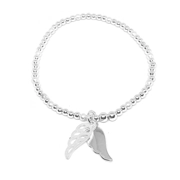 Angel Wings Bead Bracelet (Silver)