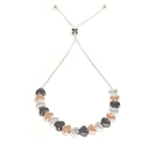 Flat Heart Drawstring Bracelet (Silver / Rose Gold / Black)