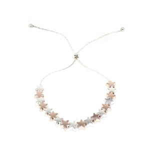 Star Drawstring Bracelet (Silver / Rose Gold)