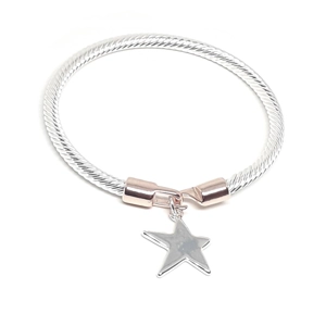 Star snake clasp bracelet (Silver / Rose Gold)