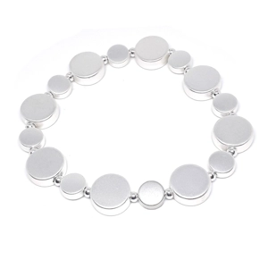 Flat Circle Bead Bracelet (Silver)