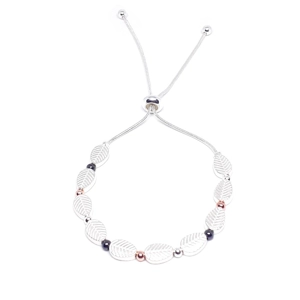 Leaf Bead Bracelet (Silver / Rose Gold / Black)