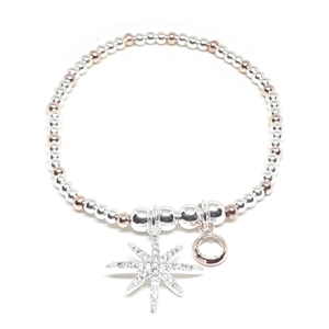 Diamante Snowflake Bracelet (Silver / Rose Gold)
