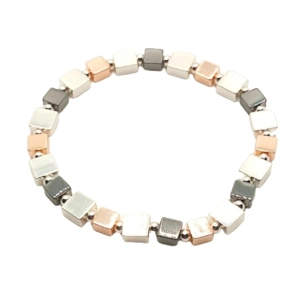 Oblong Stretch Bracelet (Silver / Rose Gold / Black)