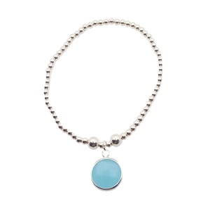 Crystal Bead Bracelet (Silver / Turquoise)