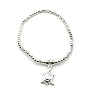 Turtle Bead Bracelet (Silver)