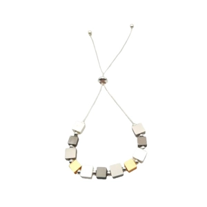 Oblong Drawstring Bracelet (Silver / Grey / Gold)