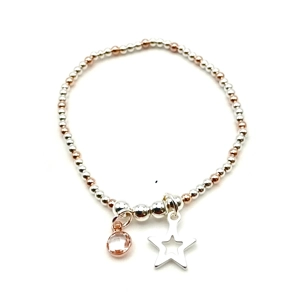 Star Bead Bracelet (Silver / Rose Gold)