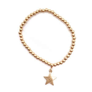 Star Charm Bead Bracelet (Gold)