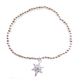 Star Bead Bracelet (Silver / Gold / Blue)