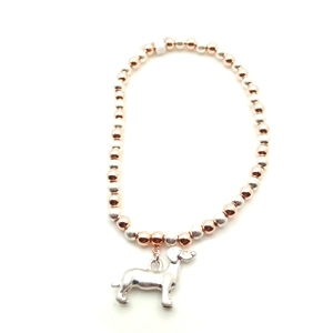 Dachshund / Sausage Dog Bead Bracelet (Silver / Rose Gold)