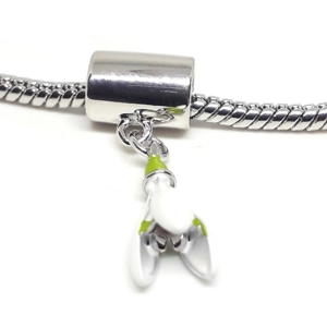Snowdrop Charm (Silver White)