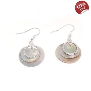 Silver shell drop earrings (Silver)