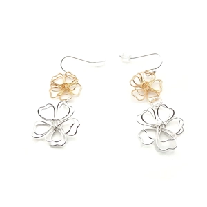 Wire Flower Earrings (Silver / Gold)