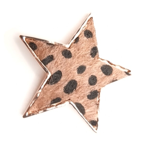 Animal Print Star (Rose Gold / Brown)