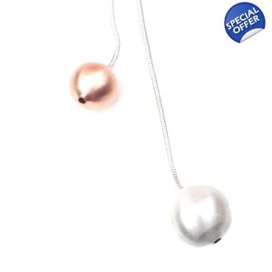 Silver and Rose Gold Bead and Pearl necklace (Silver / Rose Gold / Black)