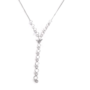 Bee Lariat Long Necklace (Silver)