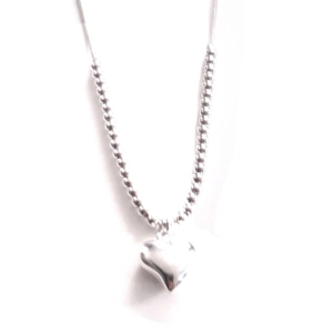 Heart Bead Necklace (Silver)