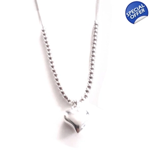 Heart Bead Necklace (Silver)