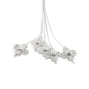 Flower Tassel Lariat Necklace (Silver)