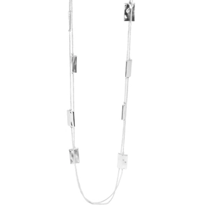 Multirow hammered oblong necklace (Silver)