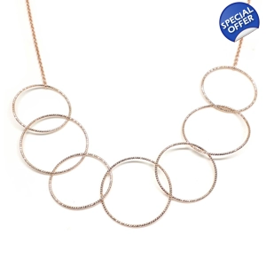 Textured Hoop Necklace (Rose Gold)