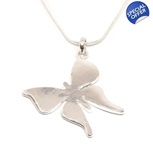 Butterfly Long Necklace (Silver)