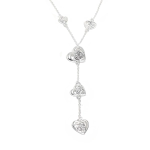 Heart Lariat Necklace (Silver)