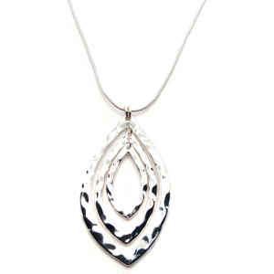 Triple Teardrop Necklace (Silver)