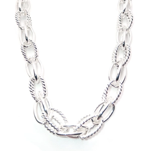 Chunky Twist Chain Short Necklace (Silver)