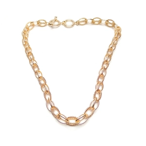 Chunky Twist Chain Short Necklace (Gold)