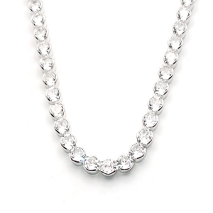 Diamante Cube Short Necklace (Silver)