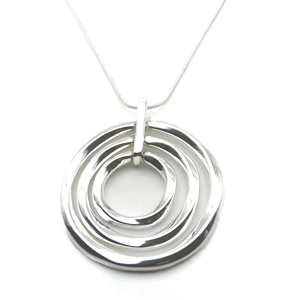 Circle Geometric Necklace (Silver)