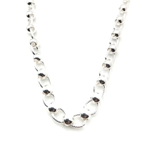 Twist Link T-Bar Short Necklace (Silver)