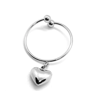 Heart Adjustable Ring (Silver)