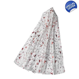 Snowflake and Reindeer (White / Red)