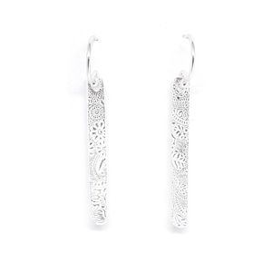 Textured Bar Earrings (SIlver)