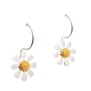Daisy Drop Earrings (Silver / Gold)