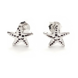 Starfish Cut-out Stud Earrings (Silver)