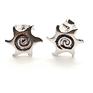 Sun Swirl Stud Earrings (Silver)