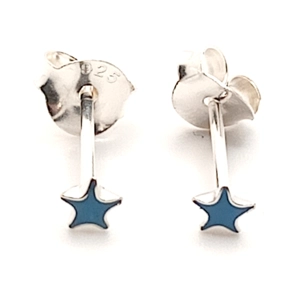 Star Stud Earrings (Blue / Silver)