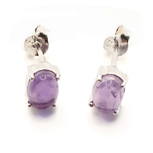 Amethyst Stud Earrings (Purple)